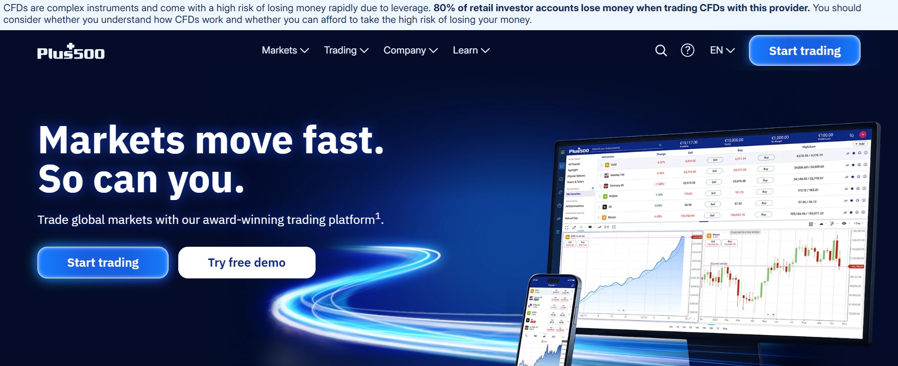 Affiliate program Plus500