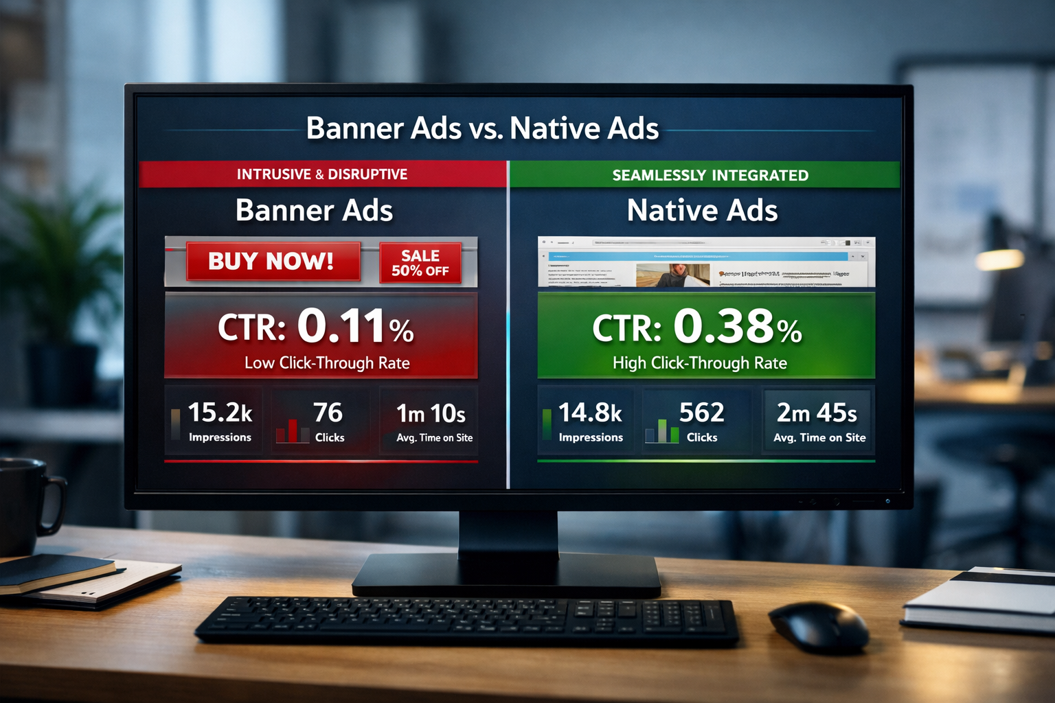Banery vs natívne reklamy v affiliate marketingu: Ktoré prinášajú lepšie výsledky?