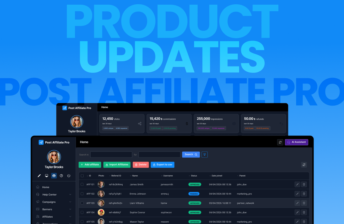 Aktualizácie produktu Post Affiliate Pro: Q1 2026