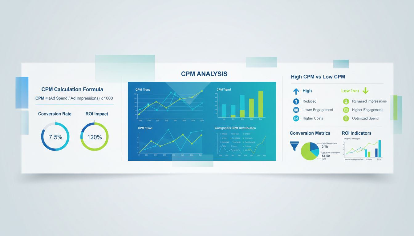 CPM metrics analysis dashboard showing performance indicators and ROI comparison