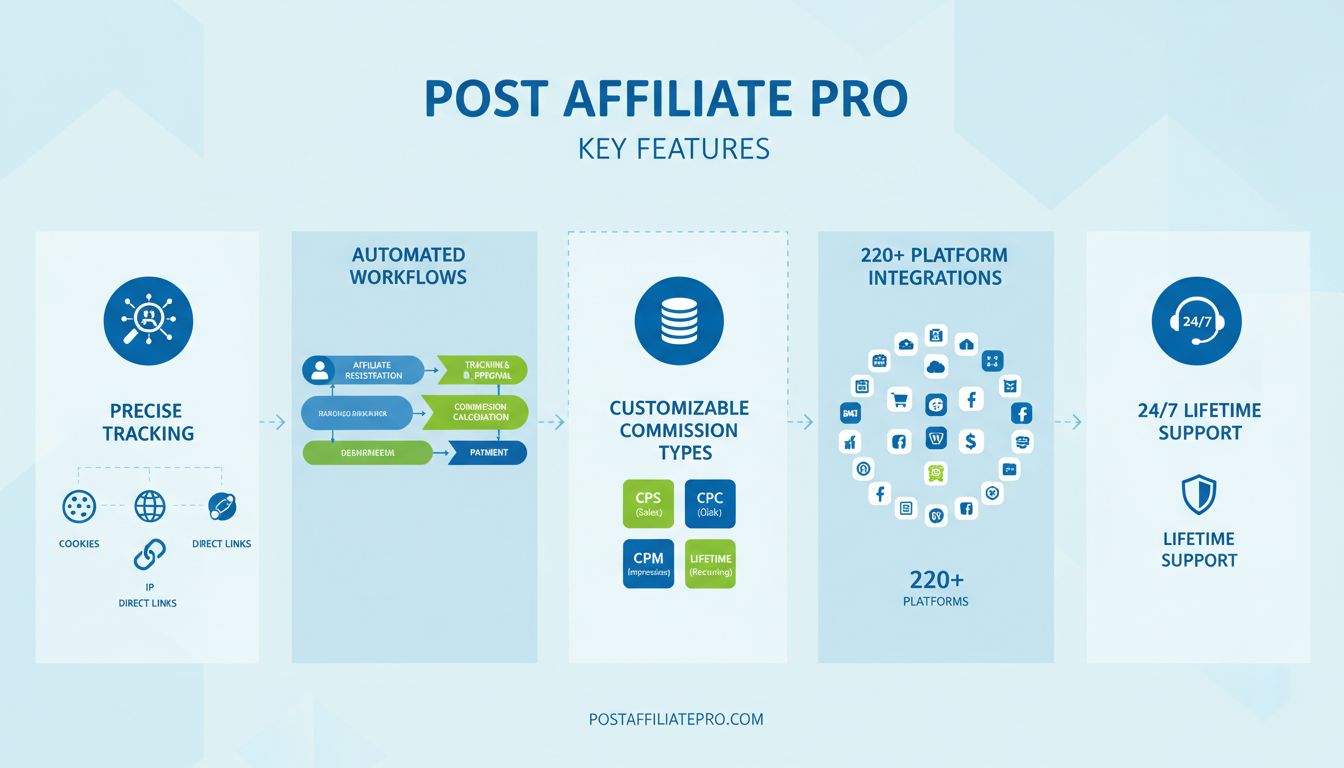 Kľúčové funkcie Post Affiliate Pro: Kompletný sprievodca affiliate marketingovým softvérom
