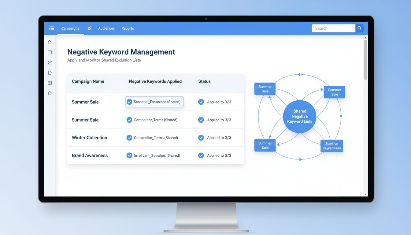 Môžem použiť negatívne kľúčové slová naprieč viacerými kampaňami?