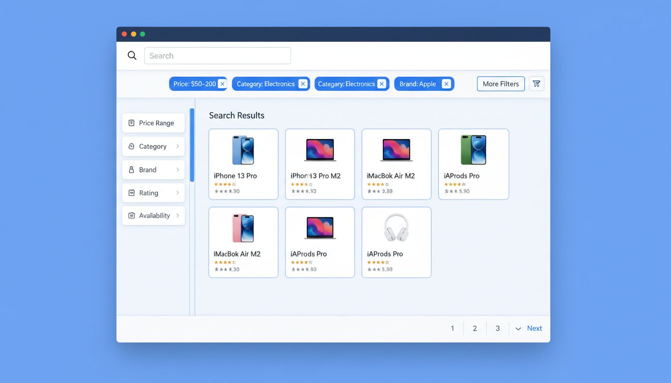 Pokročilé hlavičky filtrov vyhľadávania zobrazujúce vybrané filtre v hlavičke pri minimalizovanom paneli filtrov