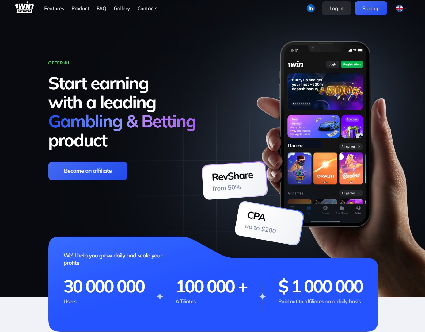 1win partnerský program