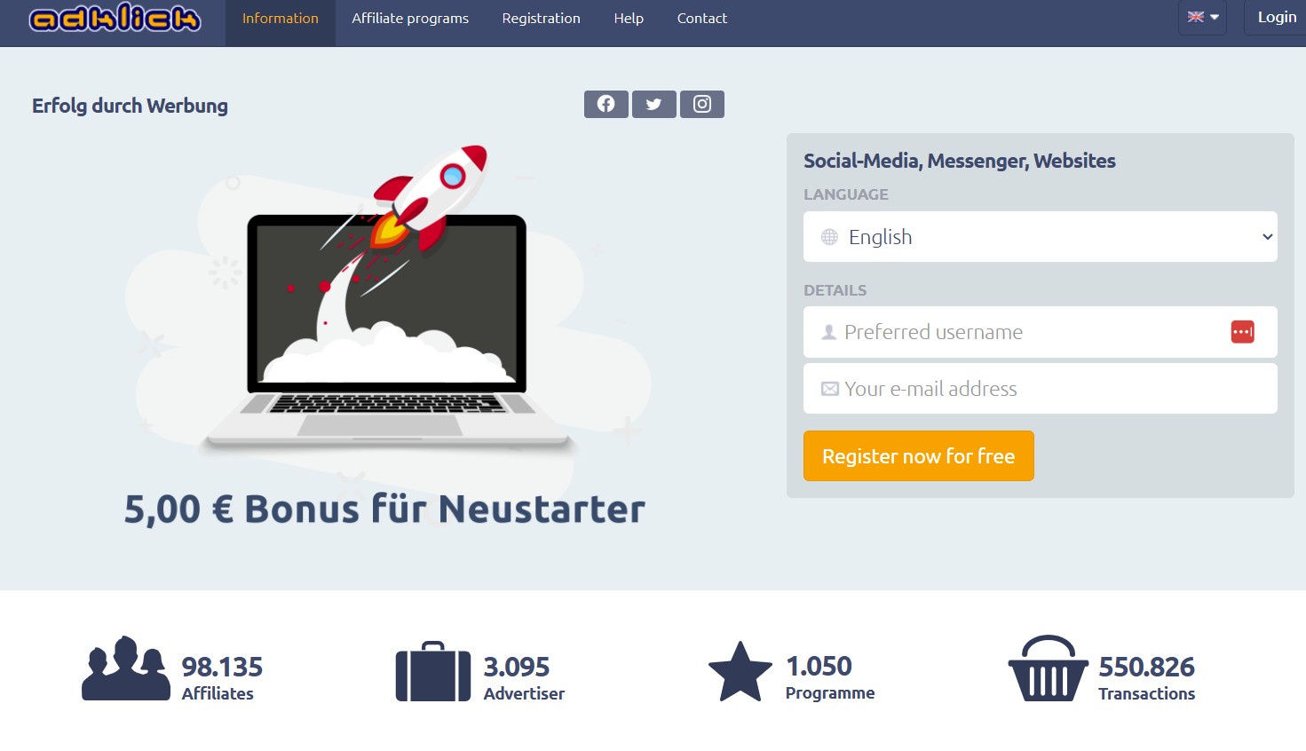 AdKlick partnerský program