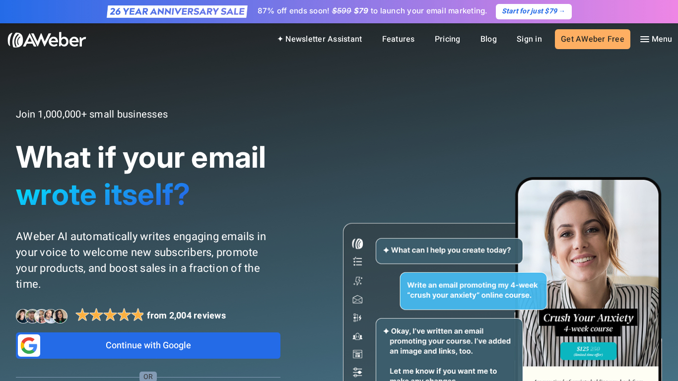 AWeber partnerský program