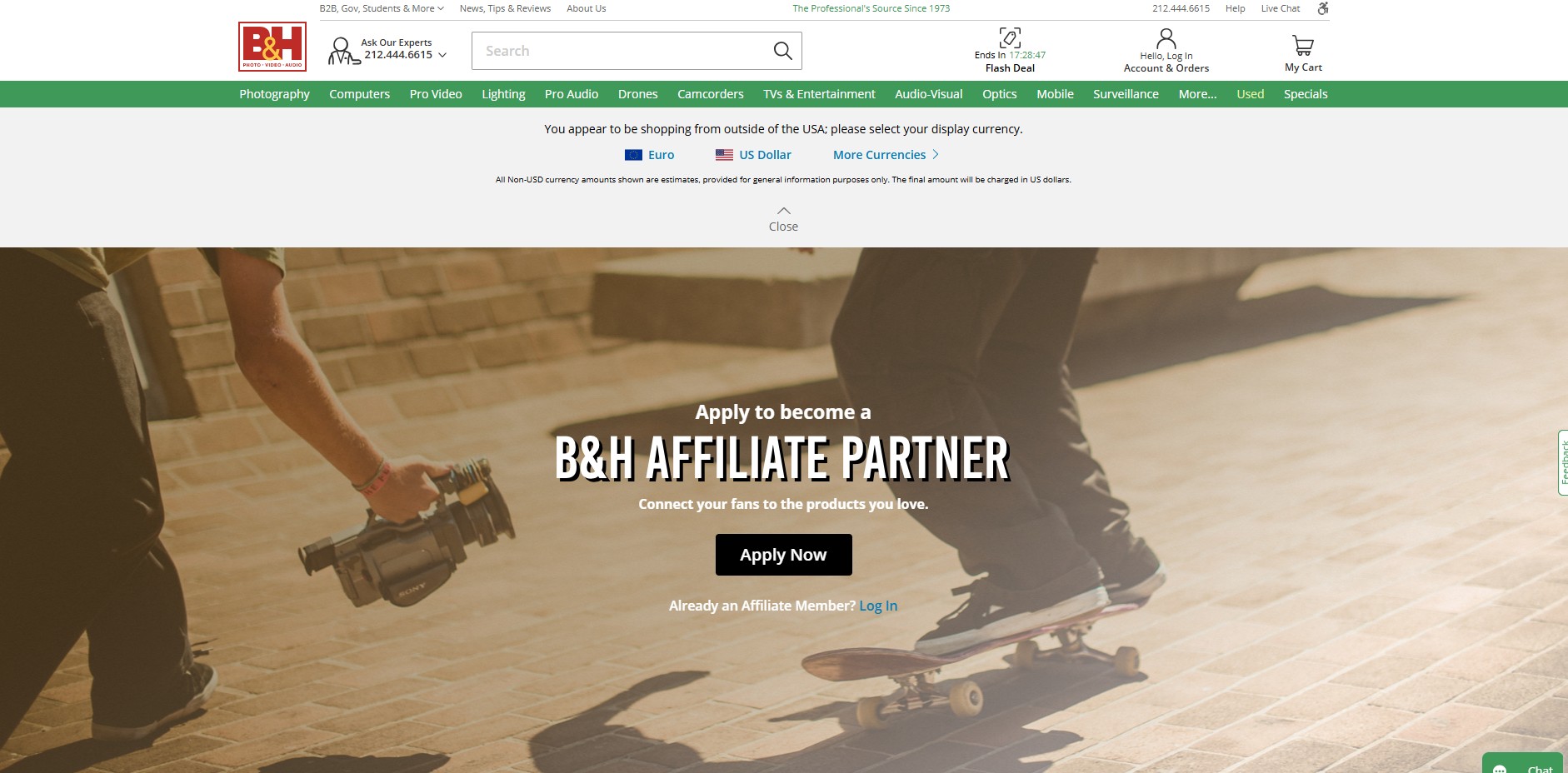 Affiliate program B&H Photo Video