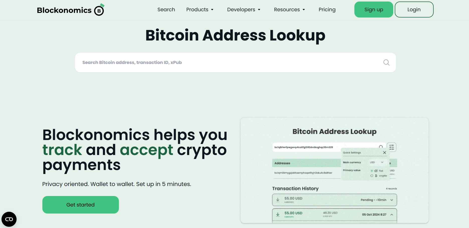 Affiliate program Blockonomics