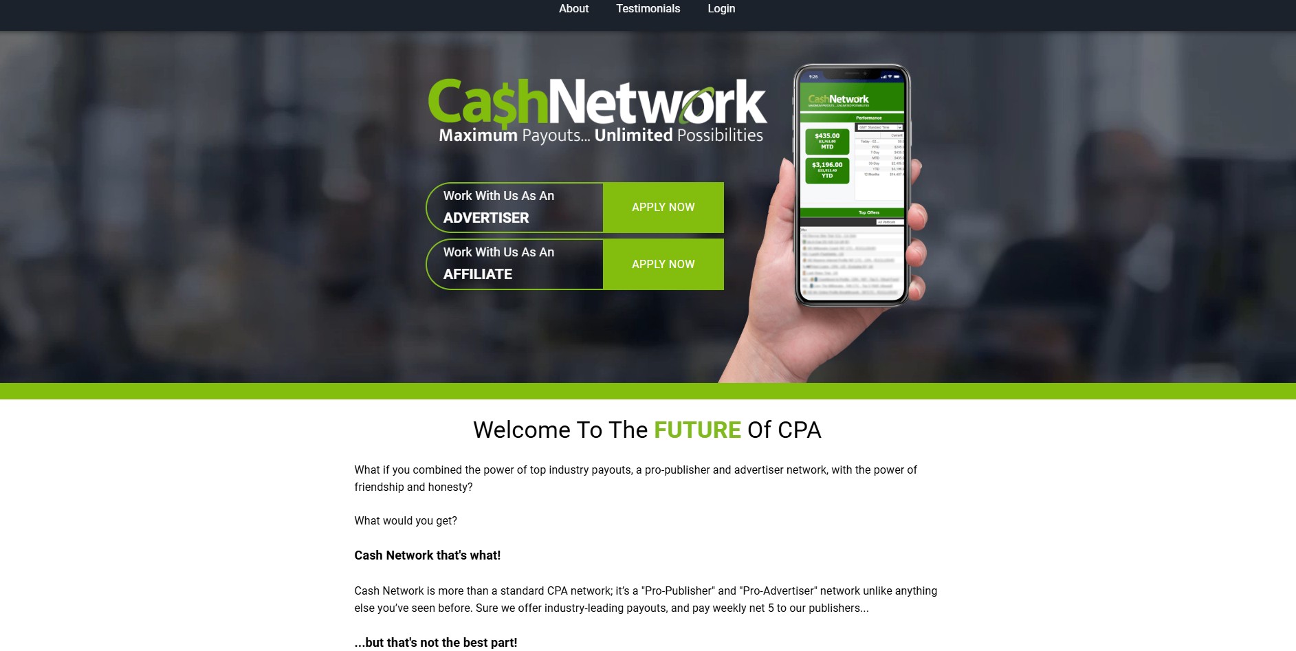 Affiliate program Cash Network