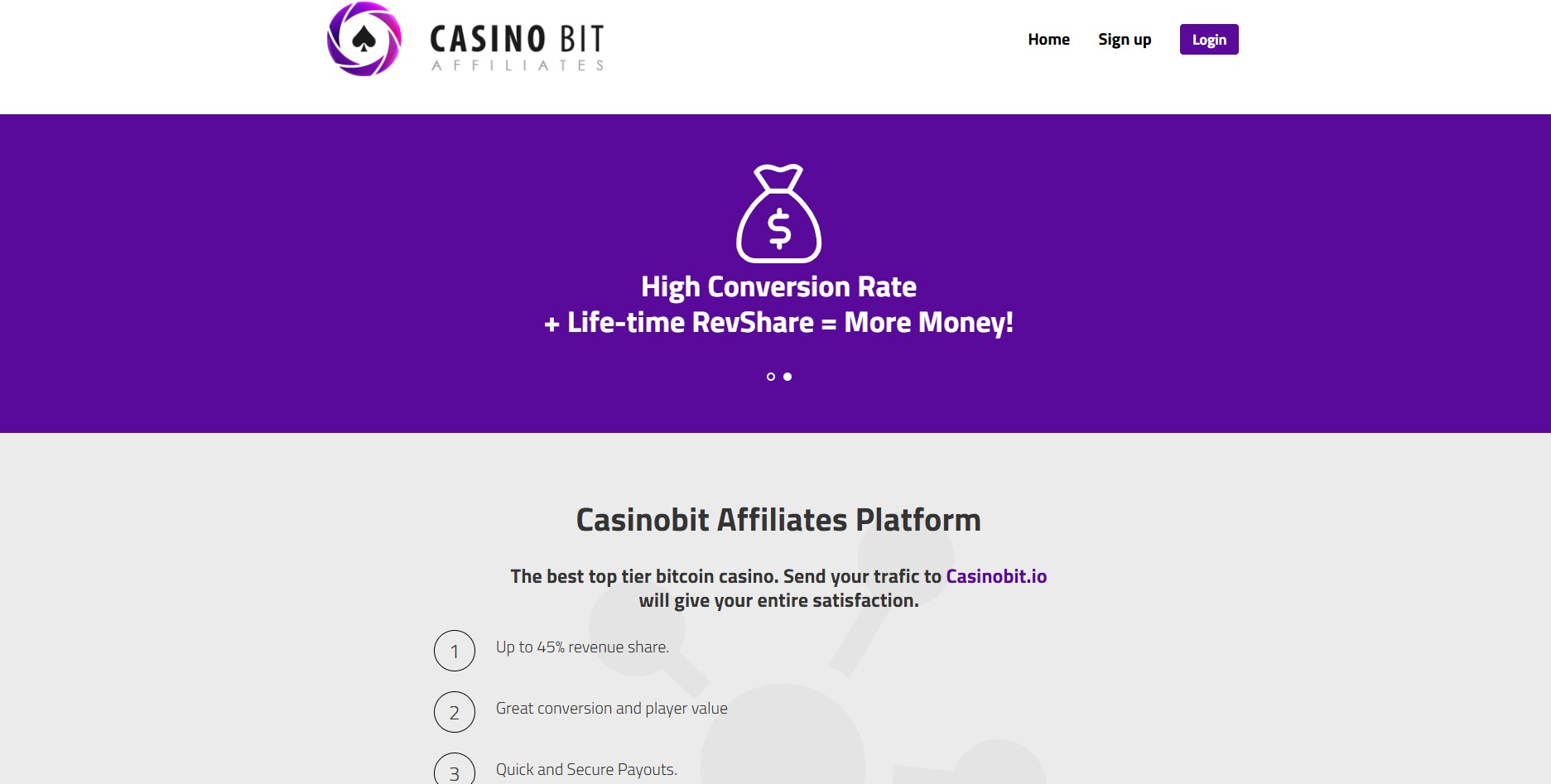 Affiliate program Casinobit.io