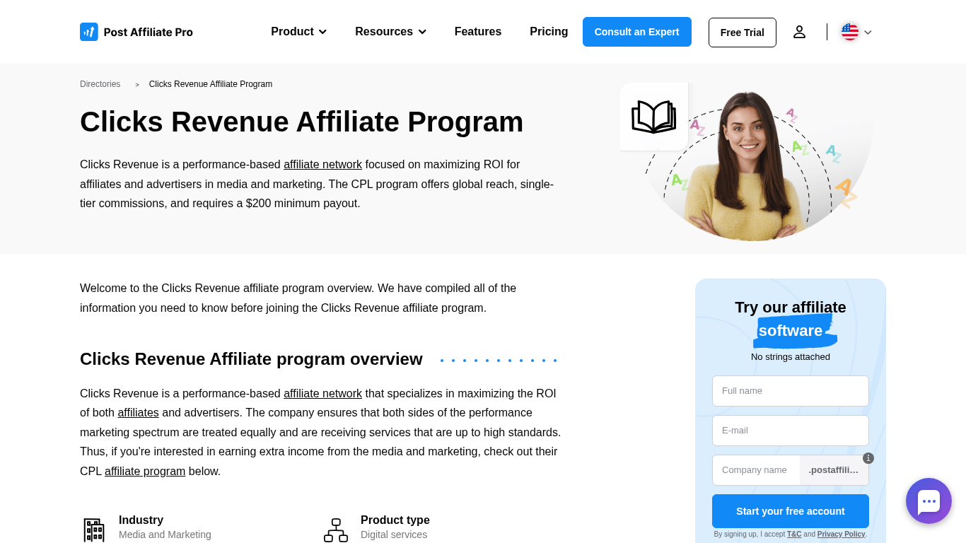 Affiliate program Clicks Revenue