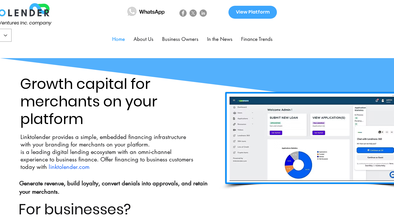 Affiliate program LinktoLender