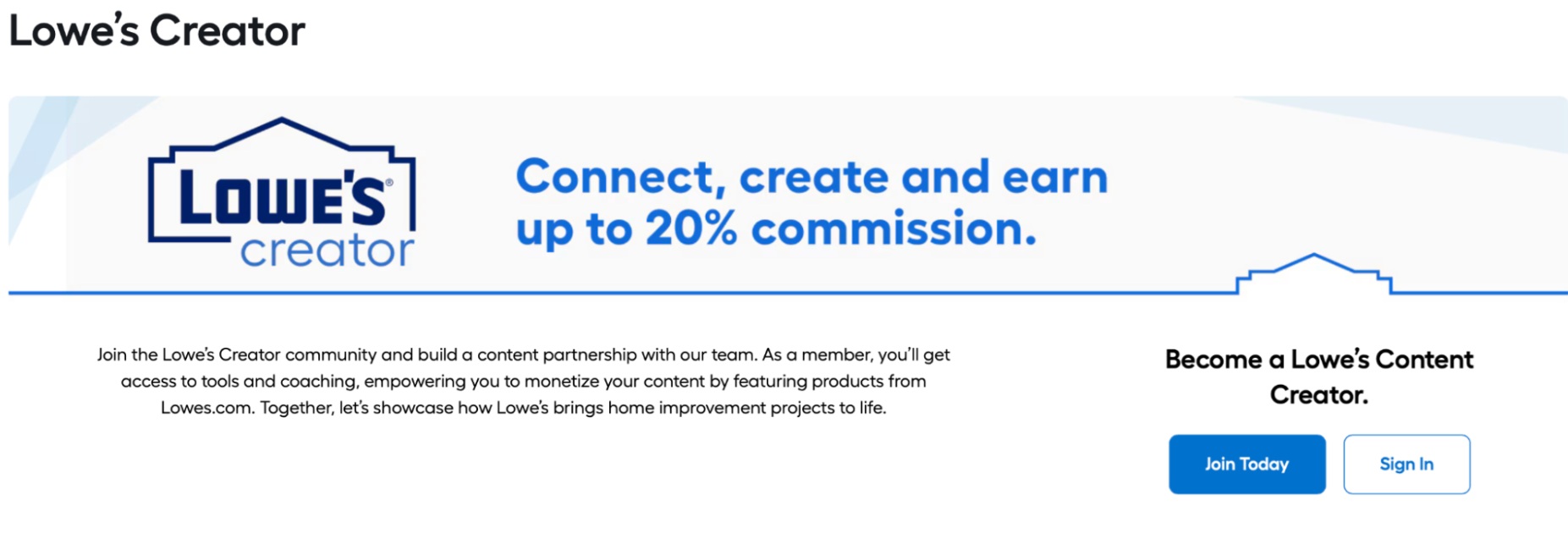 Affiliate program Lowe's