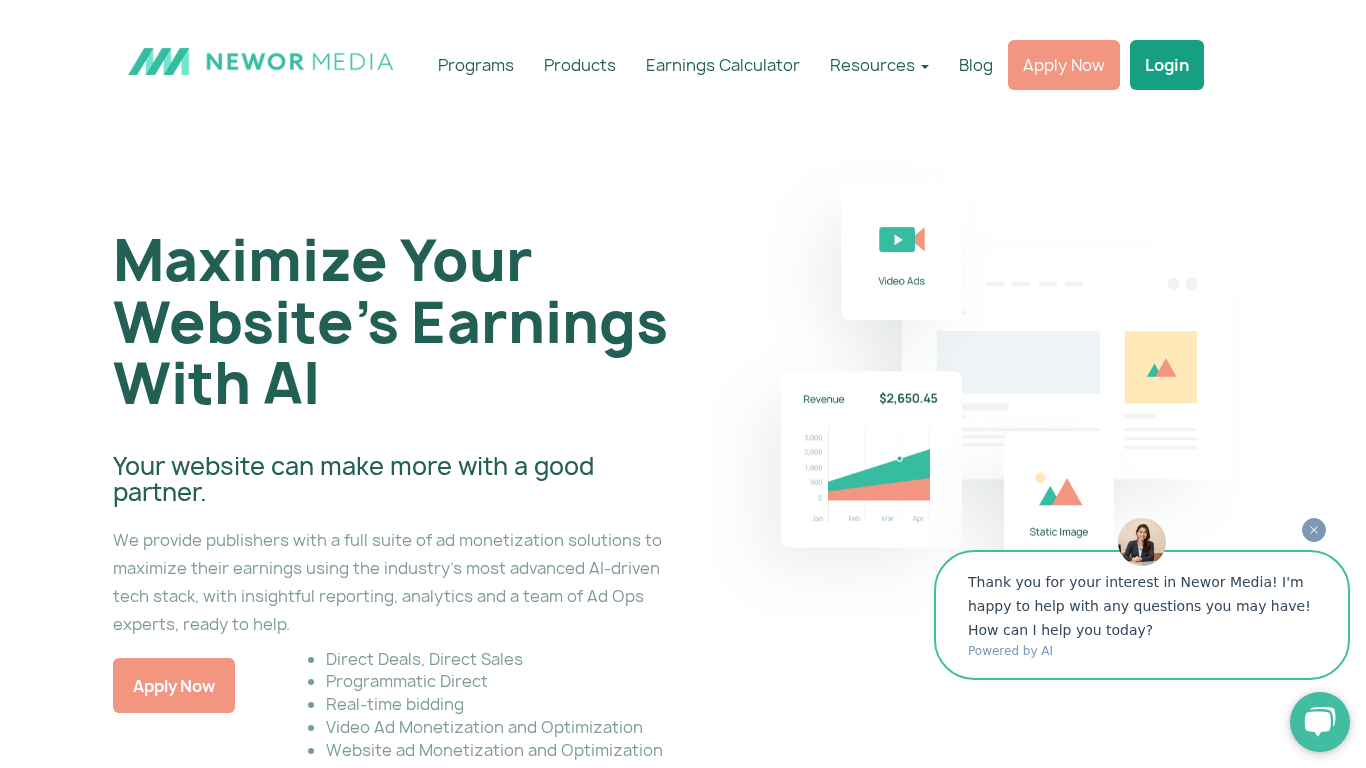 Affiliate program Newor Media