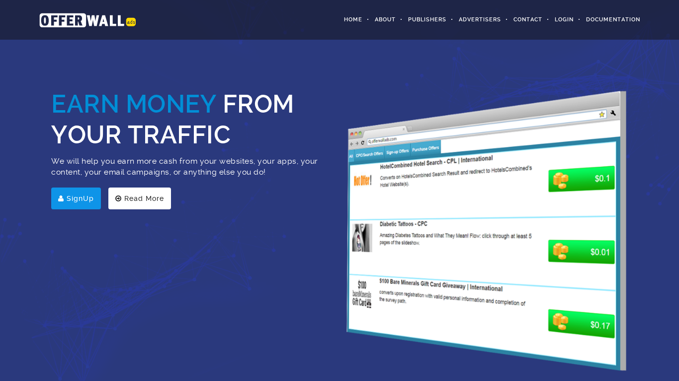 Affiliate program OfferWallAds