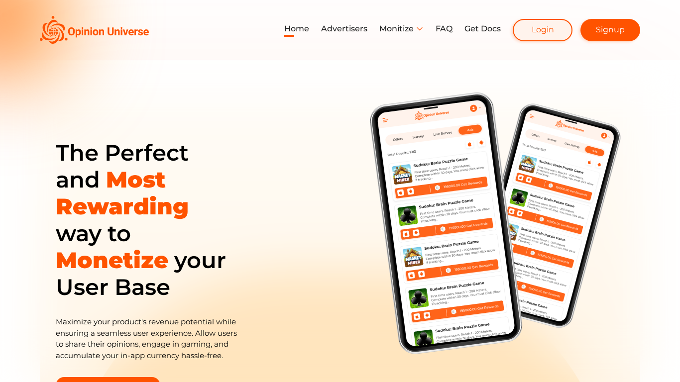Affiliate program Opinion Universe