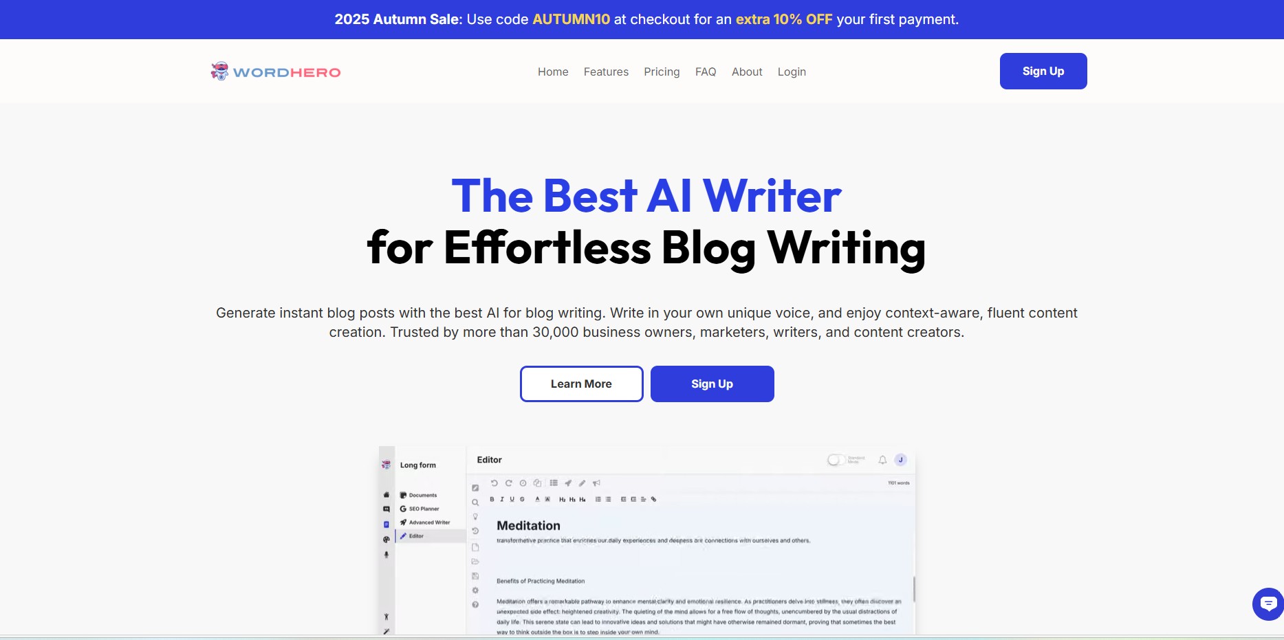 Affiliate program WordHero
