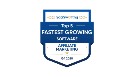 Ocenenia Post Affiliate Pro: Top 5 fastest growing affiliate marketing software 2020 od SaaSworthy
