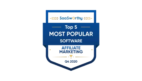 Ocenenia Post Affiliate Pro: Top 5 most popular affiliate marketing software 2020 od SaaSworthy