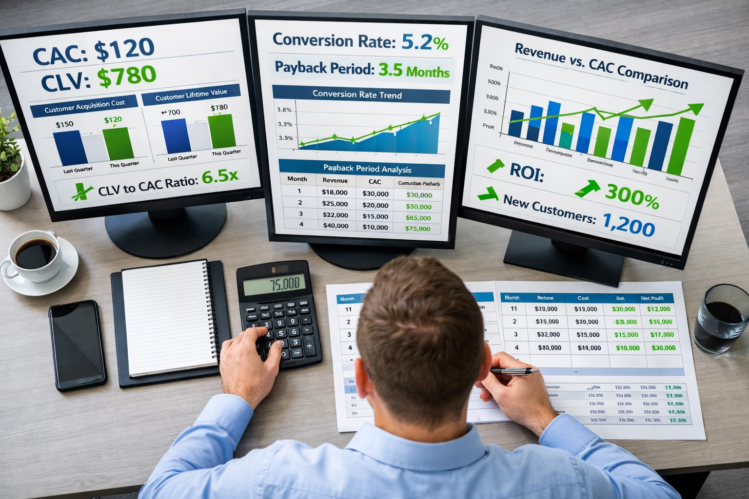 Dátový analytik sleduje metriky a analytiku akvizície zákazníkov