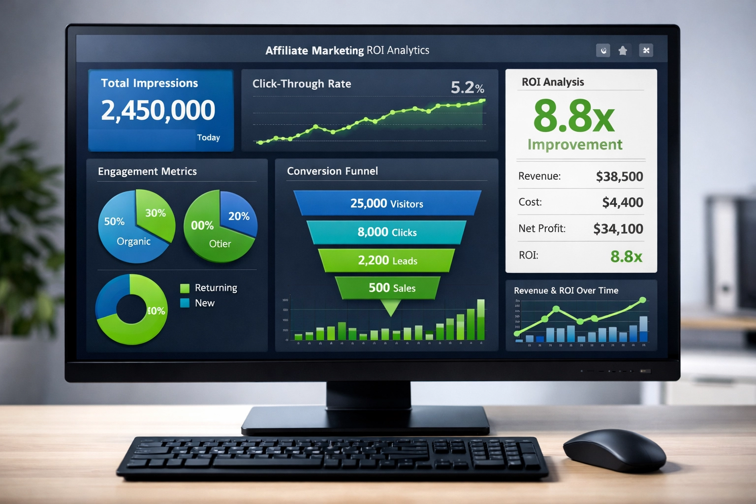 Analytický dashboard pre meranie ROI natívnych reklám