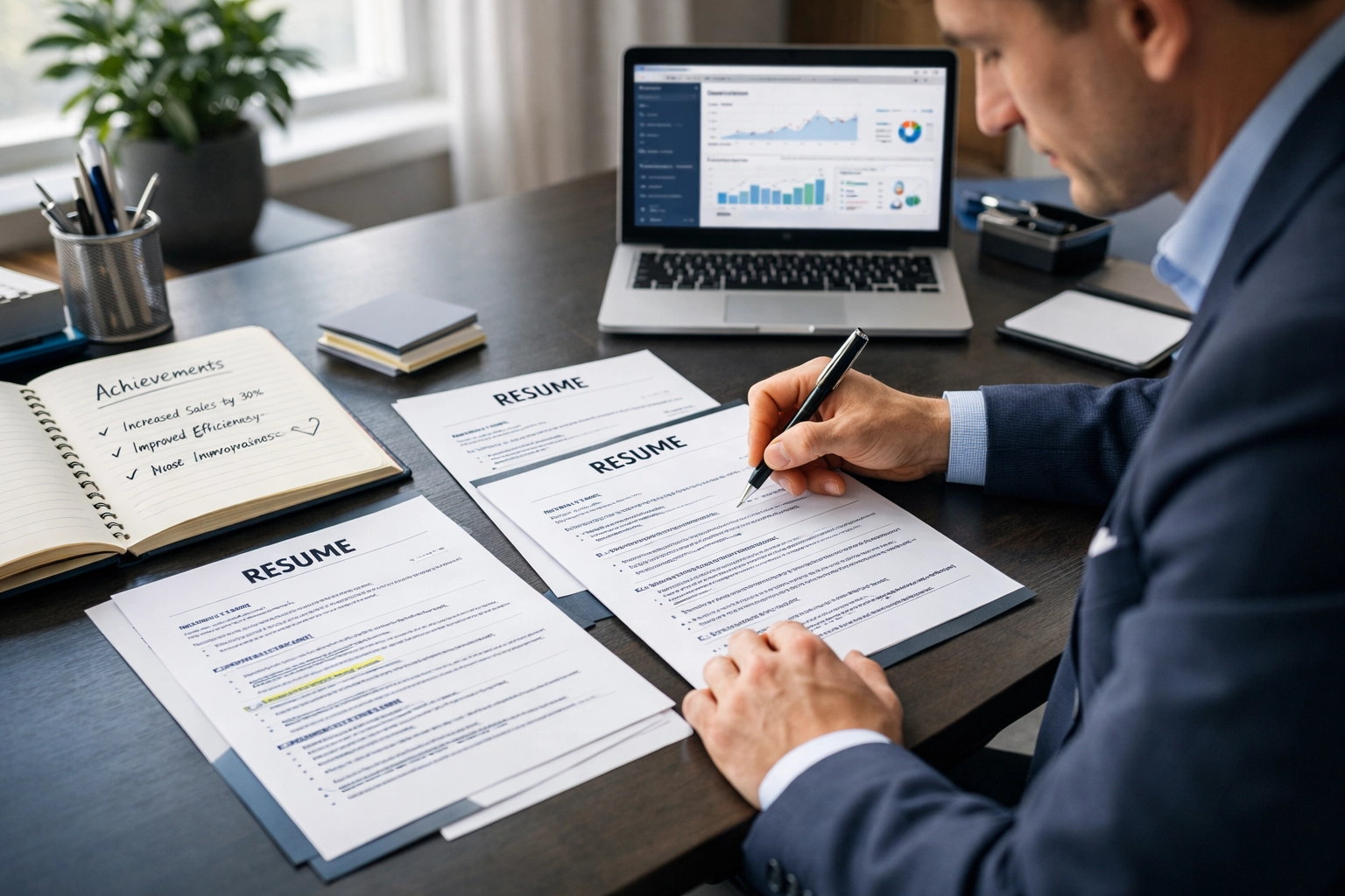 Profesionál zaznamenáva úspechy a sleduje metriky v životopise