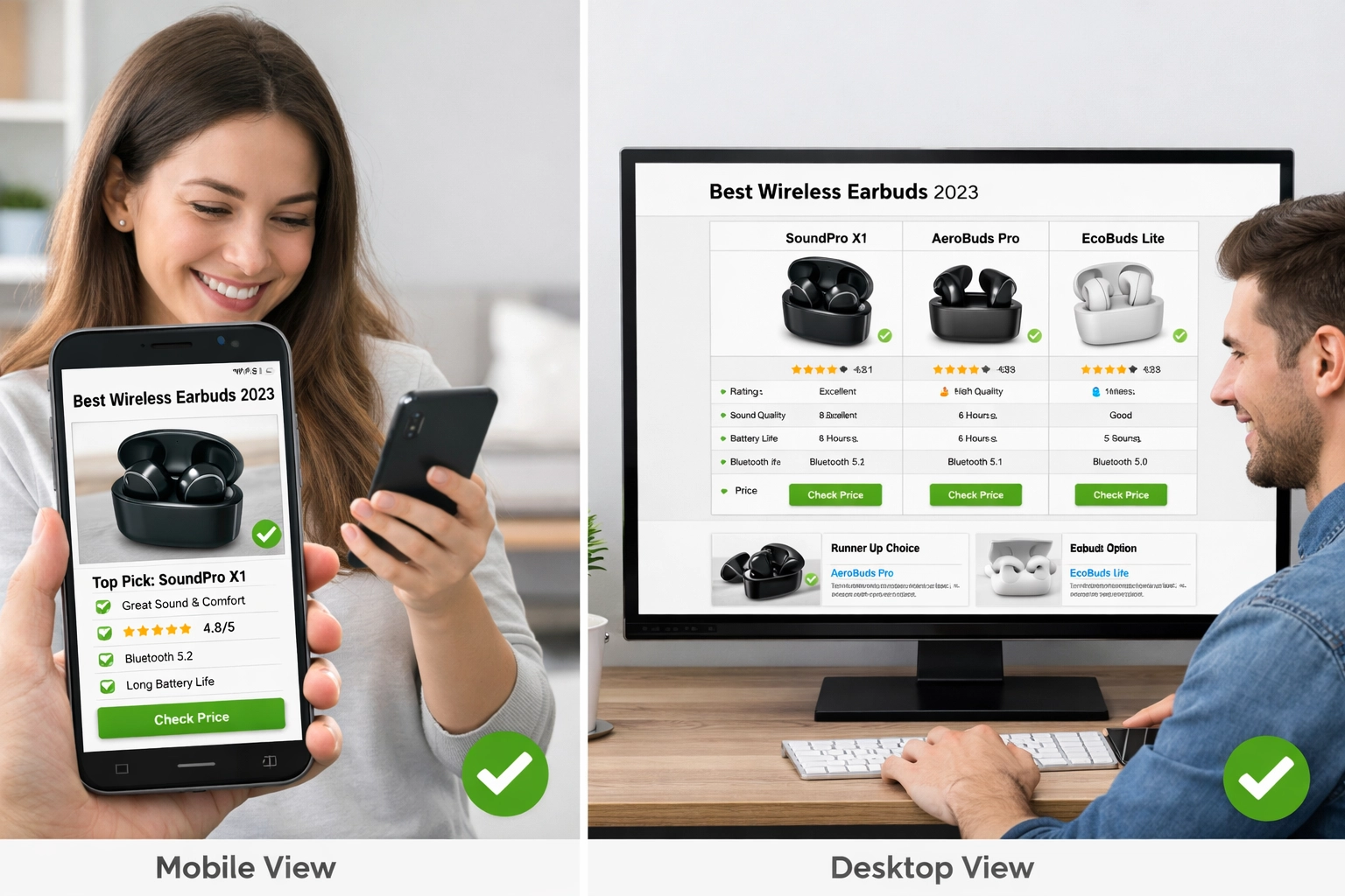 Porovnanie užívateľského zážitku na mobile a desktope pre affiliate weby