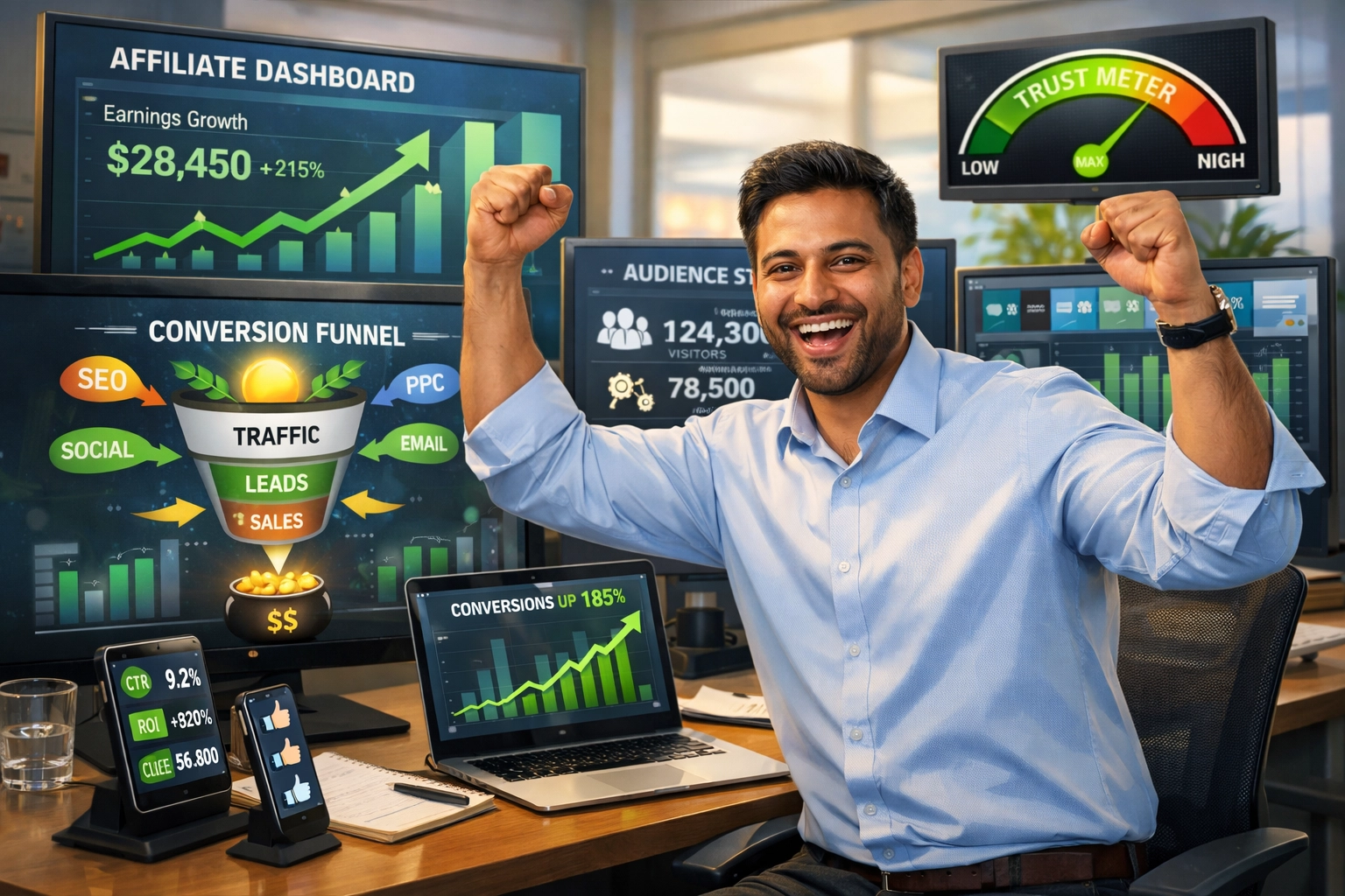 Úspešný affiliate marketér s rastúcou návštevnosťou a dôverou