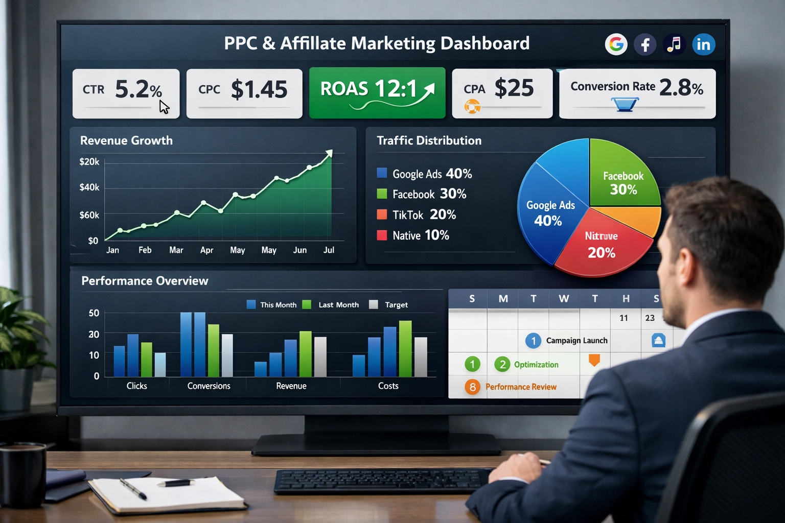PPC metriky a KPI dashboard pre affiliate marketing