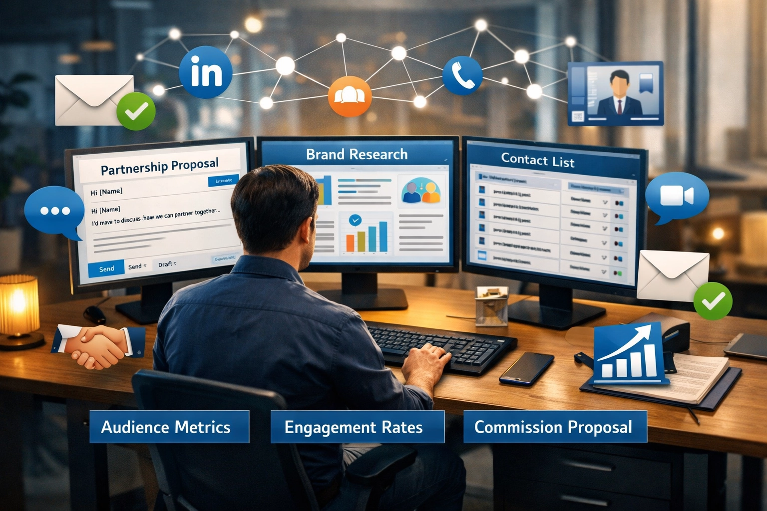 Professional outreach and networking strategy for affiliate partnerships