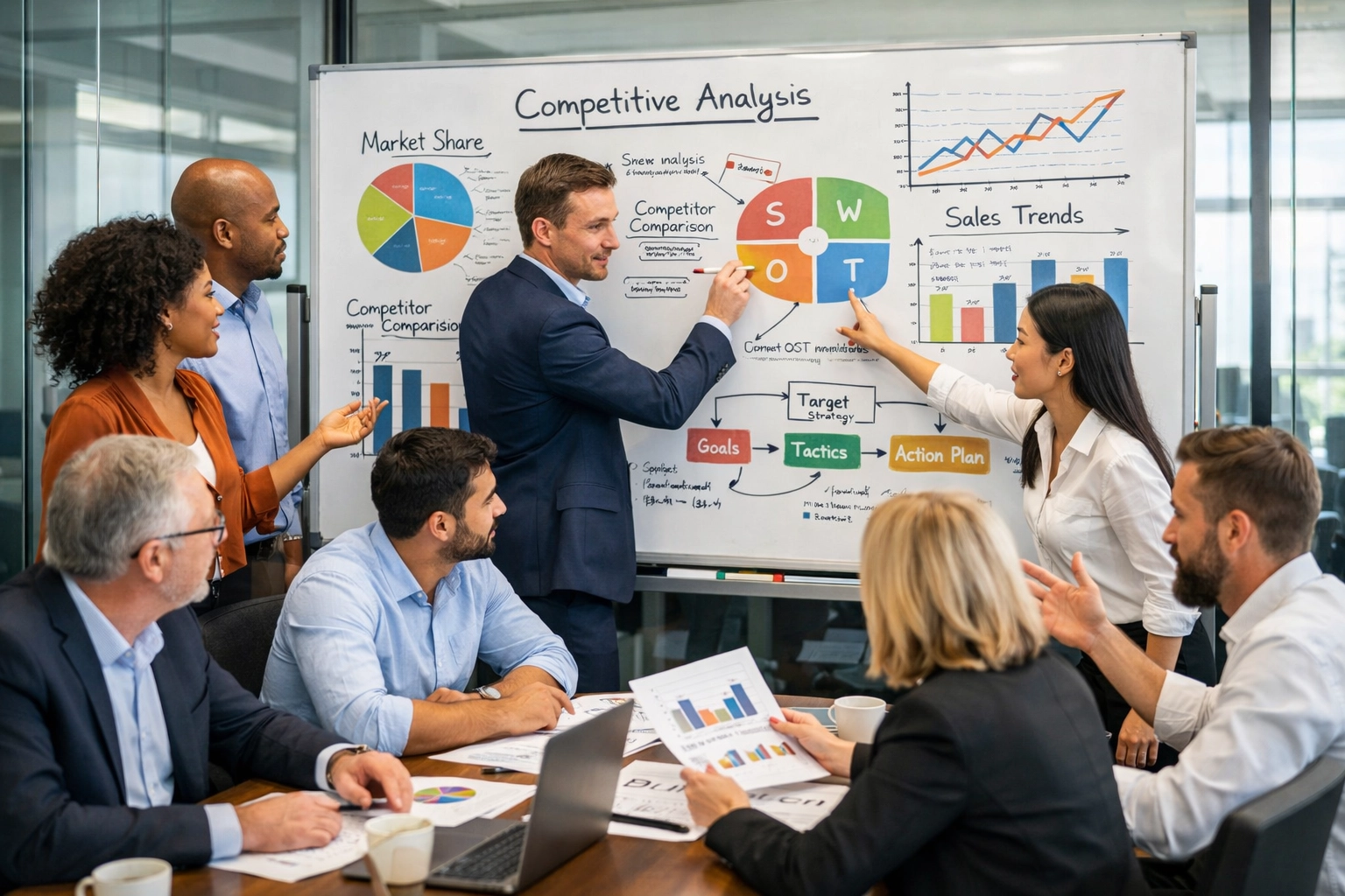 Tímová spolupráca na konkurenčnej stratégii a analýze