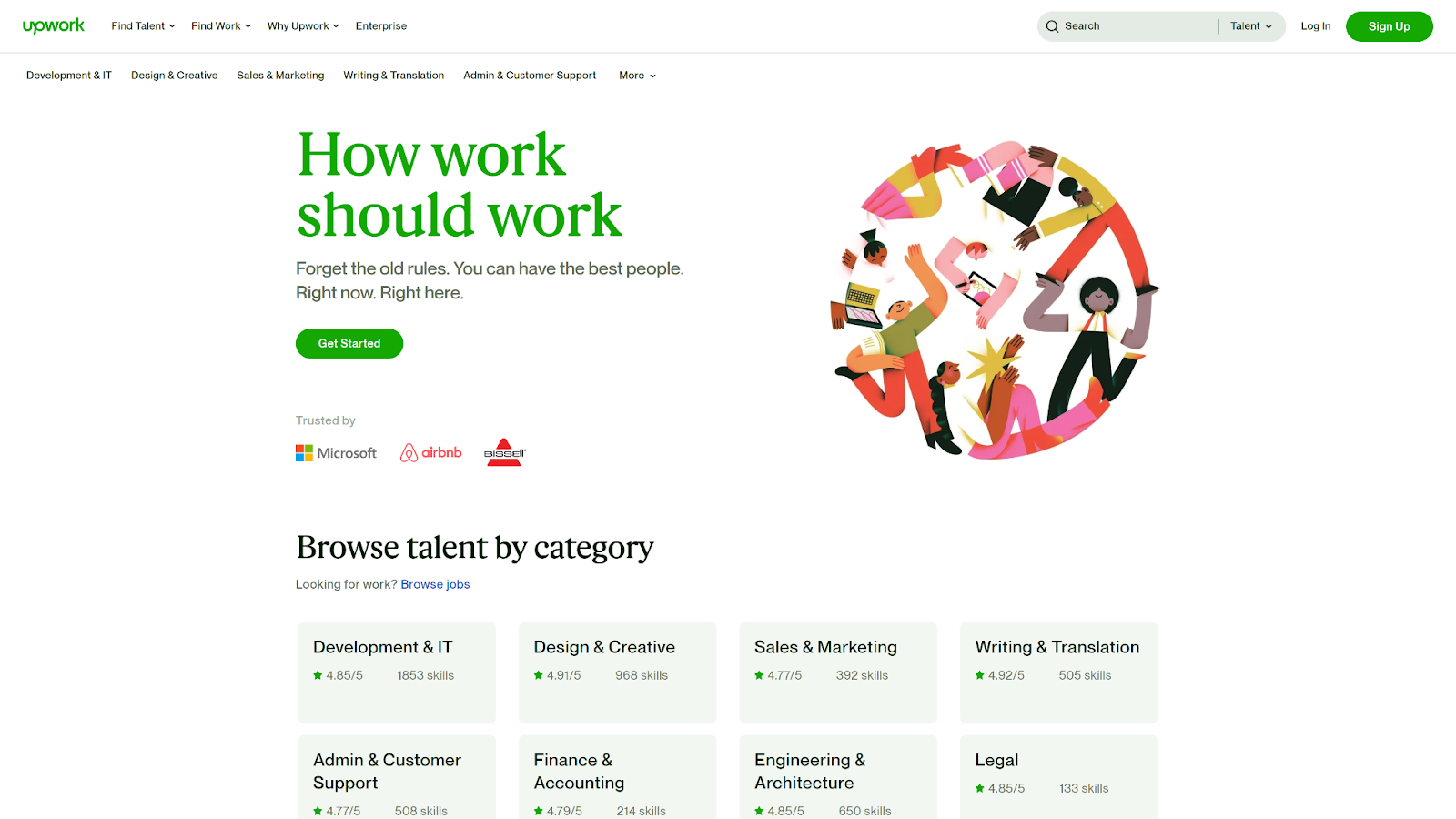 Upwork homepage