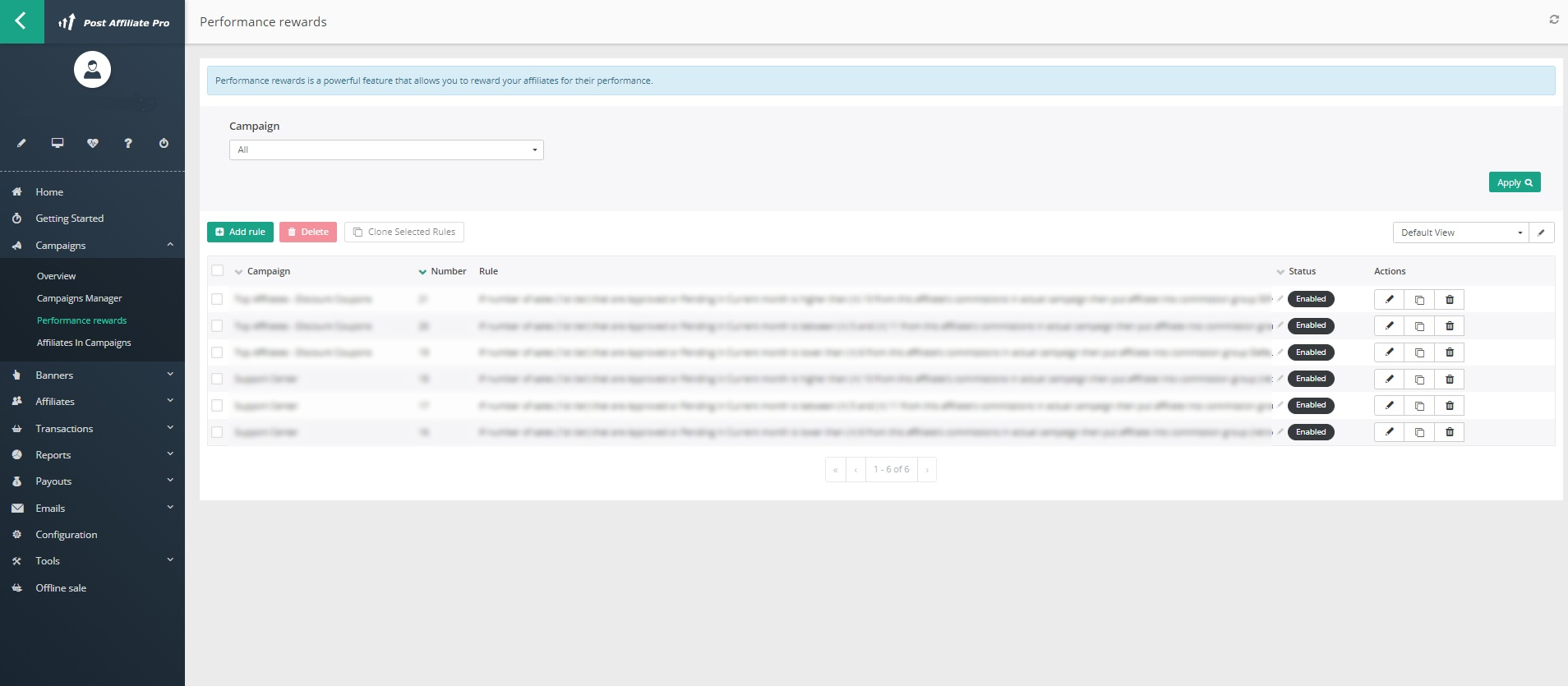 Post Affiliate Pro - Výkonnostné odmeny