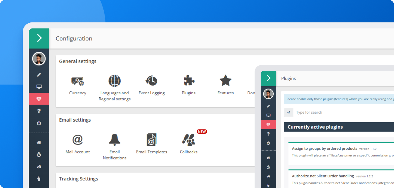 Snímka konfigurácie pluginu