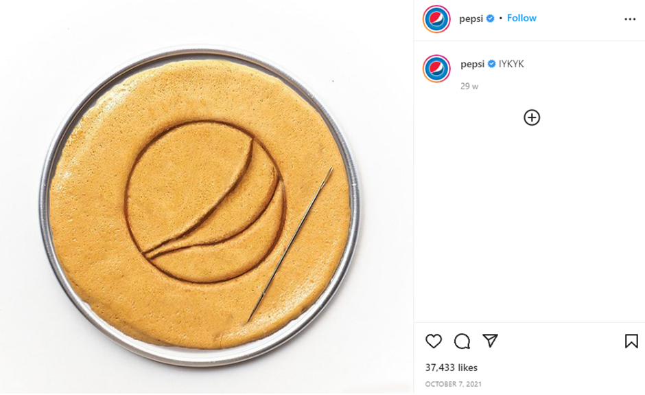 Instagramový post Pepsi – if you know you know