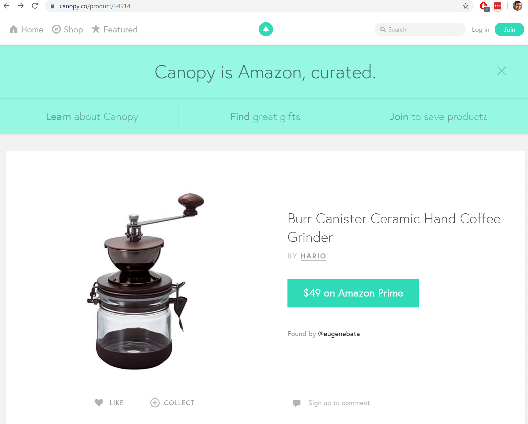 Canopy item screenshot