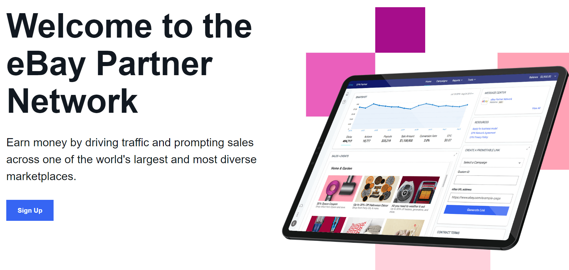 eBay affiliate program screenshot