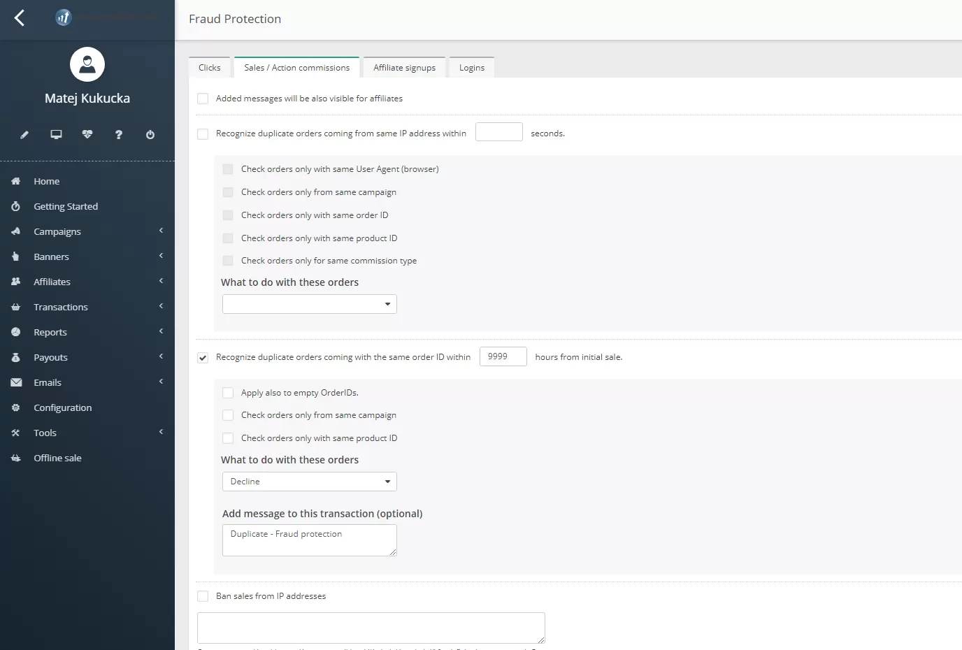 Nastavenie a konfigurácia ochrany pred podvodmi s predajmi v Post Affiliate Pro